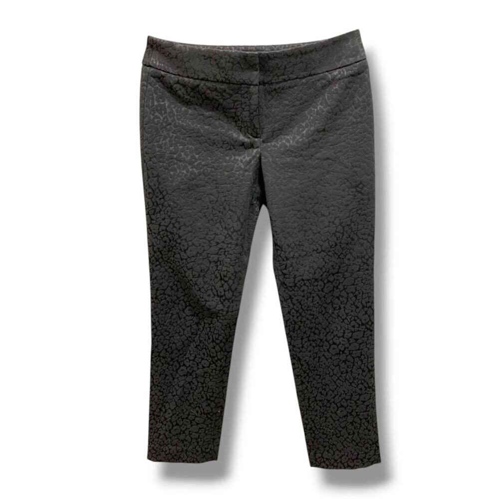 Size 4P Loft Petites Textured Womens Black Dress Pants Shine Marisa